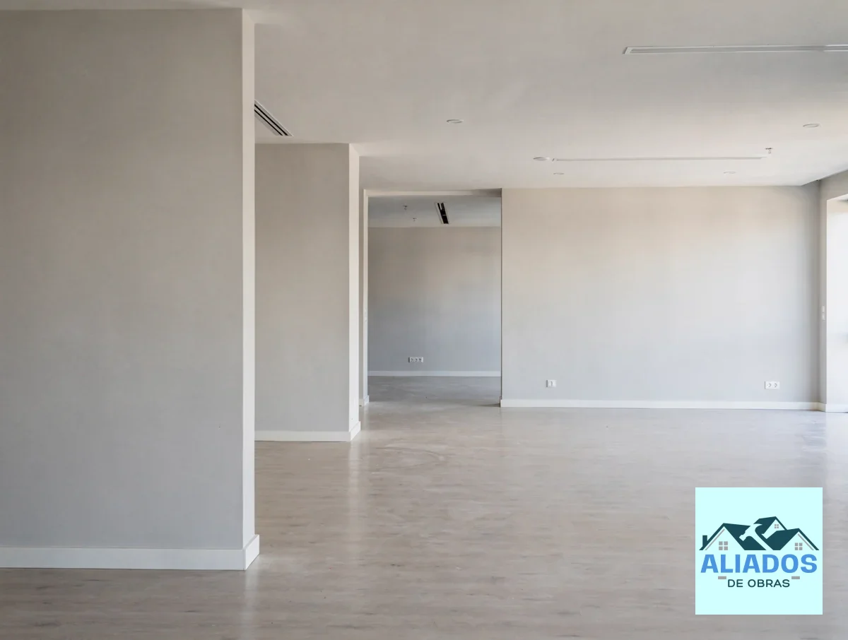 Interior terminado con muros lisos y piso nivelado