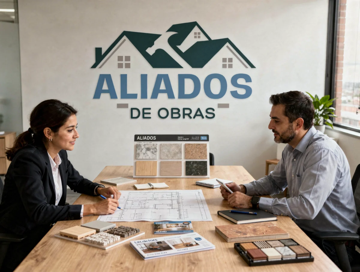 Cliente revisando remodelacion de oficinas en bogota con un contratista